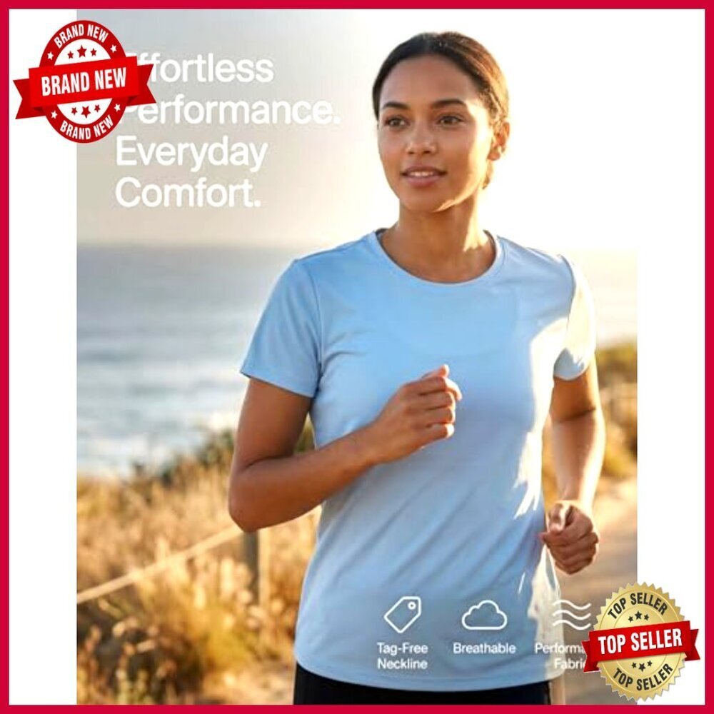 5 Pack Women's Moisture-Wicking Active T-Shirts, Plus Size Available - Picture 5 of 7
